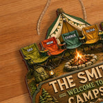 Custom Wood Sign - Personalized Birthday Camping Gifts For Family - Family Adventures