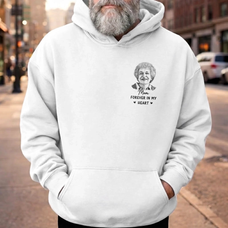 Custom Photo T-shirt, Hoodie - Personalized Memorial Sympathy Gifts For Loss Of Mom, Dad - Forever In Heart