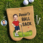 Custom Photo Flannel Golf Ball Bag Sack - Personalized Birthday Gifts For Golf Lovers, Dad, Husband - Best Sack On The Green