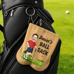 Custom Photo Flannel Golf Ball Bag Sack - Personalized Birthday Gifts For Golf Lovers, Dad, Husband - Best Sack On The Green