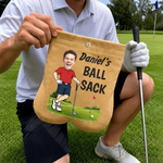 Custom Photo Flannel Golf Ball Bag Sack - Personalized Birthday Gifts For Golf Lovers, Dad, Husband - Best Sack On The Green