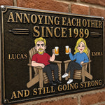 Custom Home Decor Metal Sign - Personalized  Anniversary Wedding Gifts For Husband, Wife, Couple - The Blueprint Of Chaotic Couples
