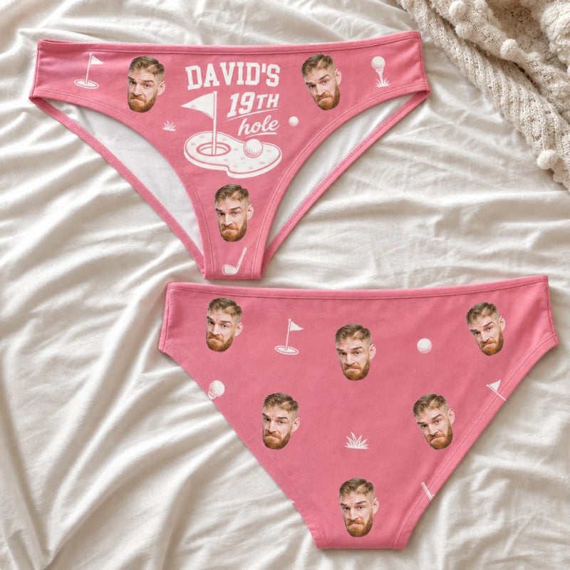 Custom Photo Women Briefs - Personalized Anniversary Wedding Gifts For Husband, Golfers - The Luckiest Golfer In The World