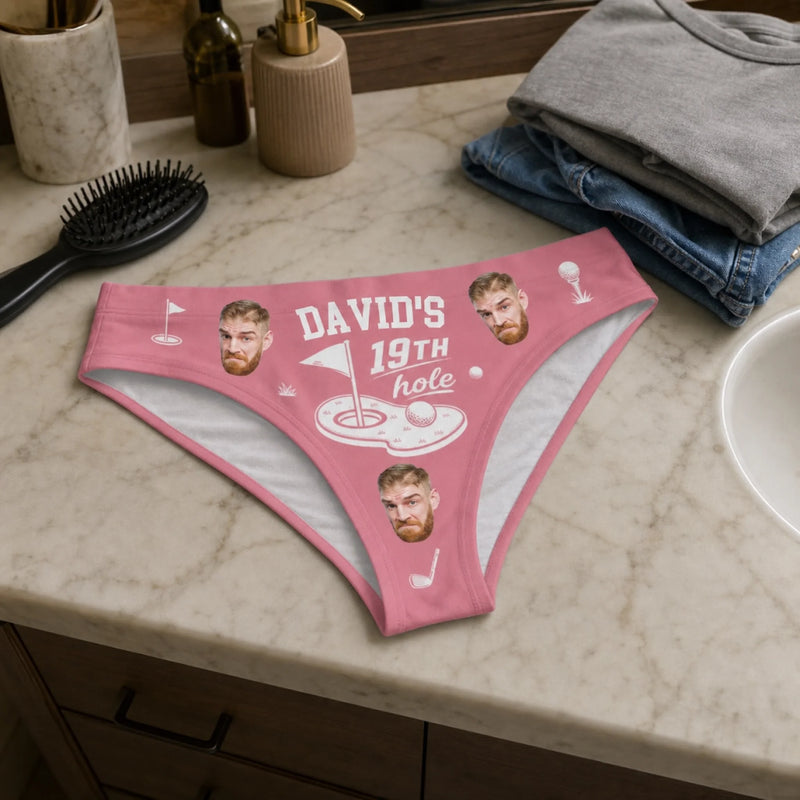 Custom Photo Women Briefs - Personalized Anniversary Wedding Gifts For Husband, Golfers - The Luckiest Golfer In The World