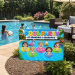 Custom Poolside Home Decor Metal Sign - Personalized Summer Vacation And Travel, Poolside Gifts For Grandma, Grandpa - Pool Days With Grandkids