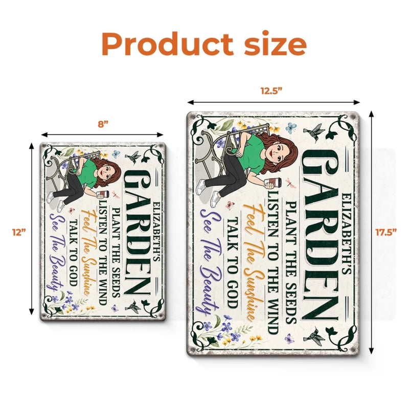 Custom Home Decor Metal Sign - Personalized  Birthday Garden Gifts For Gardeners, Women - My Happy Place Only