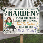 Custom Home Decor Metal Sign - Personalized  Birthday Garden Gifts For Gardeners, Women - My Happy Place Only