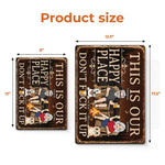 Custom Home Decor Metal Sign - Personalized  Anniversary Wedding Camping Gifts For Campers, Couple, Pet Lovers - Campfires, Drinks And Furry Chaos