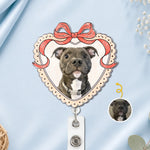 Custom Photo Acrylic Badge Reel - Personalized  Birthday Gifts For Dog Lovers, Dog Dad, Dog Mom - Proud Pet Mom At Work
