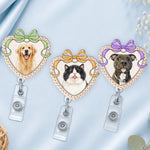 Custom Photo Acrylic Badge Reel - Personalized  Birthday Gifts For Dog Lovers, Dog Dad, Dog Mom - Proud Pet Mom At Work