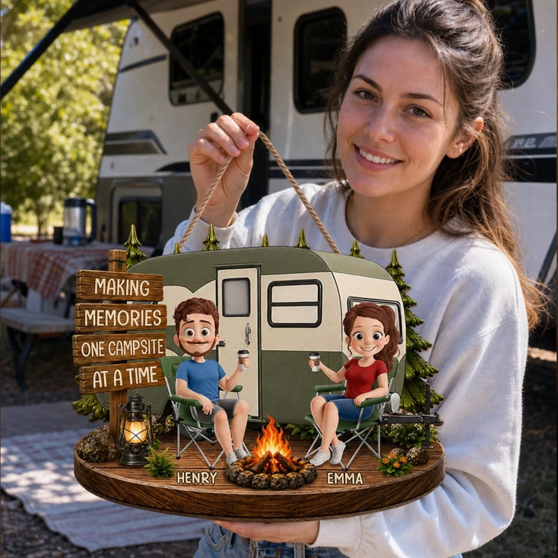 Custom Wood Sign - Personalized Birthday Camping Gifts For Campers, Couple - Our Favorite Escape Is Together