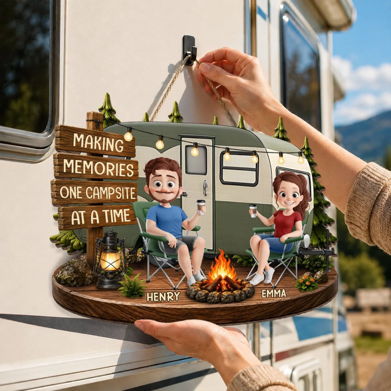 Custom Wood Sign - Personalized Birthday Camping Gifts For Campers, Couple - Our Favorite Escape Is Together