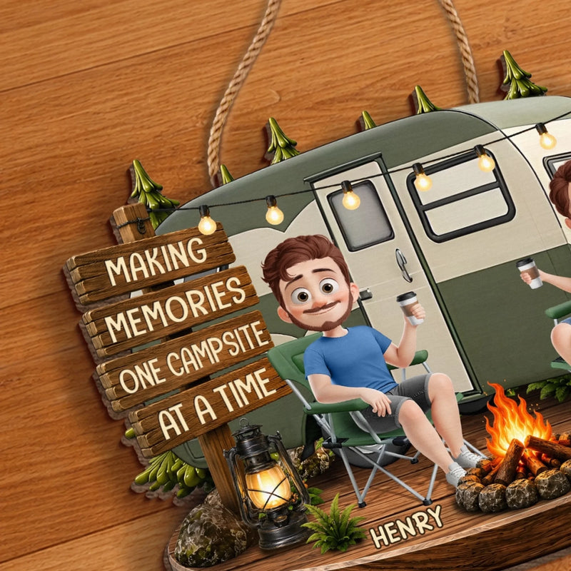 Custom Wood Sign - Personalized Birthday Camping Gifts For Campers, Couple - Our Favorite Escape Is Together