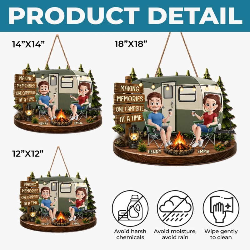 Custom Wood Sign - Personalized Birthday Camping Gifts For Campers, Couple - Our Favorite Escape Is Together