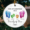 Every Christmas Together Is A New Chapter - Family Personalized Custom Ornament - Ceramic Round Shaped - Christmas Gift For Family Members, First Christmas