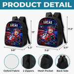 Custom Photo Kids Front Printed Backpack - Personalized Back To School Gifts For Kids, Gamers - Little Driver Ahead