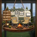 Custom Wood Sign - Personalized Birthday Camping Gifts For Family - Welcome To Our Campsite