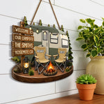 Custom Wood Sign - Personalized Birthday Camping Gifts For Family - Welcome To Our Campsite