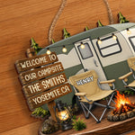 Custom Wood Sign - Personalized Birthday Camping Gifts For Family - Welcome To Our Campsite