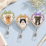Custom Photo Acrylic Badge Reel - Personalized  Birthday Gifts For Dog Lovers, Dog Dad, Dog Mom - Proud Pet Mom At Work