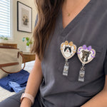 Custom Photo Acrylic Badge Reel - Personalized  Birthday Gifts For Dog Lovers, Dog Dad, Dog Mom - Proud Pet Mom At Work