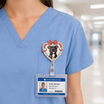 Custom Photo Acrylic Badge Reel - Personalized  Birthday Gifts For Dog Lovers, Dog Dad, Dog Mom - Proud Pet Mom At Work