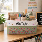 Custom Storage Basket - Personalized Birthday Gifts For Teacher - A Blooming Treat For Yourself