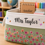 Custom Storage Basket - Personalized Birthday Gifts For Teacher - A Blooming Treat For Yourself