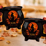 Custom 12oz Ceramic Cauldron Coffee Mug - Personalized Halloween Witchy Gifts For Women - Spells & Smiles