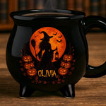 Custom 12oz Ceramic Cauldron Coffee Mug - Personalized Halloween Witchy Gifts For Women - Spells & Smiles
