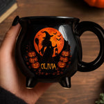 Custom 12oz Ceramic Cauldron Coffee Mug - Personalized Halloween Witchy Gifts For Women - Spells & Smiles