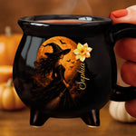 Custom 12oz Ceramic Cauldron Coffee Mug - Personalized Halloween Witchy Gifts For Women - Witch Mode On