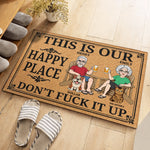 Custom Home Decor Decorative Mat - Personalized Summer Vacation And Travel Gifts For Couple, Dog Lovers, Cat Lovers - Our Little Peaceful Haven