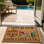 Custom Home Decor Decorative Mat - Personalized Summer Vacation And Travel Gifts For Couple, Dog Lovers, Cat Lovers - Our Little Peaceful Haven