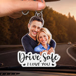 Custom Photo Acrylic Car Ornament - Personalized Anniversary Wedding Gifts For Husband, Wife, Couple - Together On Every Road
