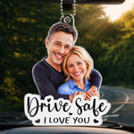 Custom Photo Acrylic Car Ornament - Personalized Anniversary Wedding Gifts For Husband, Wife, Couple - Together On Every Road