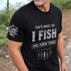Custom Unisex T-Shirt With Design On Sleeve - Personalized Birthday Fishing Gifts For Fisherman, Husband, Son, Grandson, Brother, Grandpa, Dad, Yourself - Hooked On Fishing