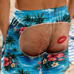 Custom Funny Men Swim Trunks - Personalized Birthday Gifts For Men - Rear View Approved