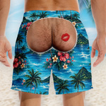 Custom Funny Men Swim Trunks - Personalized Birthday Gifts For Men - Rear View Approved