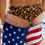 Custom Funny Patriotic Men Swim Trunks - Personalized Birthday Gifts For Men - Warning Wide Load