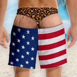 Custom Funny Patriotic Men Swim Trunks - Personalized Birthday Gifts For Men - Warning Wide Load