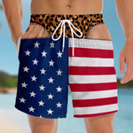 Custom Funny Patriotic Men Swim Trunks - Personalized Birthday Gifts For Men - Warning Wide Load