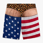 Custom Funny Patriotic Men Swim Trunks - Personalized Birthday Gifts For Men - Warning Wide Load