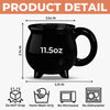 Custom 12oz Ceramic Cauldron Coffee Mug - Personalized Halloween Witchy Gifts For Wife, Daughter, Besties, Sisters, Granddaughter, Grandma, Mom, Yourself - Busy Brewing Up Some Magic