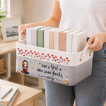 Custom Storage Basket - Personalized  Bookish Gifts For Book Lovers, Readers, Girls - One More Chapter