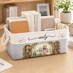 Custom Storage Basket - Personalized Bookish Gifts For Book Lovers, Readers, Sisters - Happiness Is A Room Full Of Books