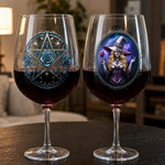 Custom Stemmed Wine Glass - Personalized Best Friend Birthday Gifts For BFF, Sisters, Bestie - Witch Vibes Only This Halloween