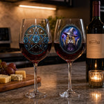 Custom Stemmed Wine Glass - Personalized Best Friend Birthday Gifts For BFF, Sisters, Bestie - Witch Vibes Only This Halloween