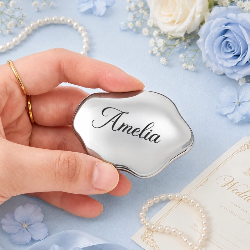Custom Engraved Compact Mirror - Personalized Bridesmaid Proposal Wedding Gifts For Bridesmaid, Bridal Party - Always Look Your Best Self