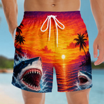Custom Funny Men Swim Trunks - Personalized Birthday Gifts For Men - Watch Out For Sharks